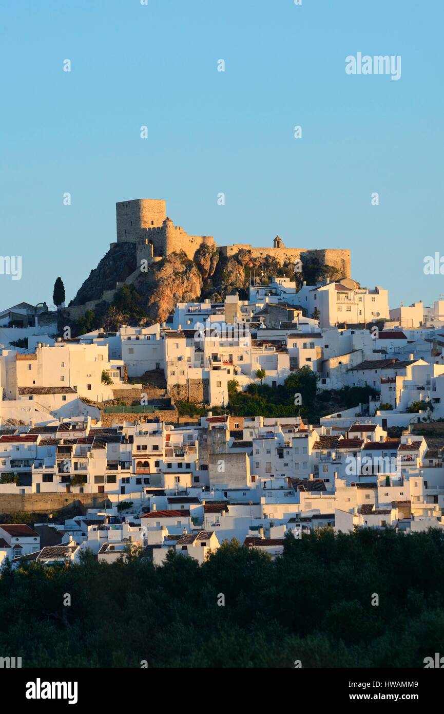 Spanien, Andalusien, weiße Dorf Olvera, arabische Festung Stockfoto