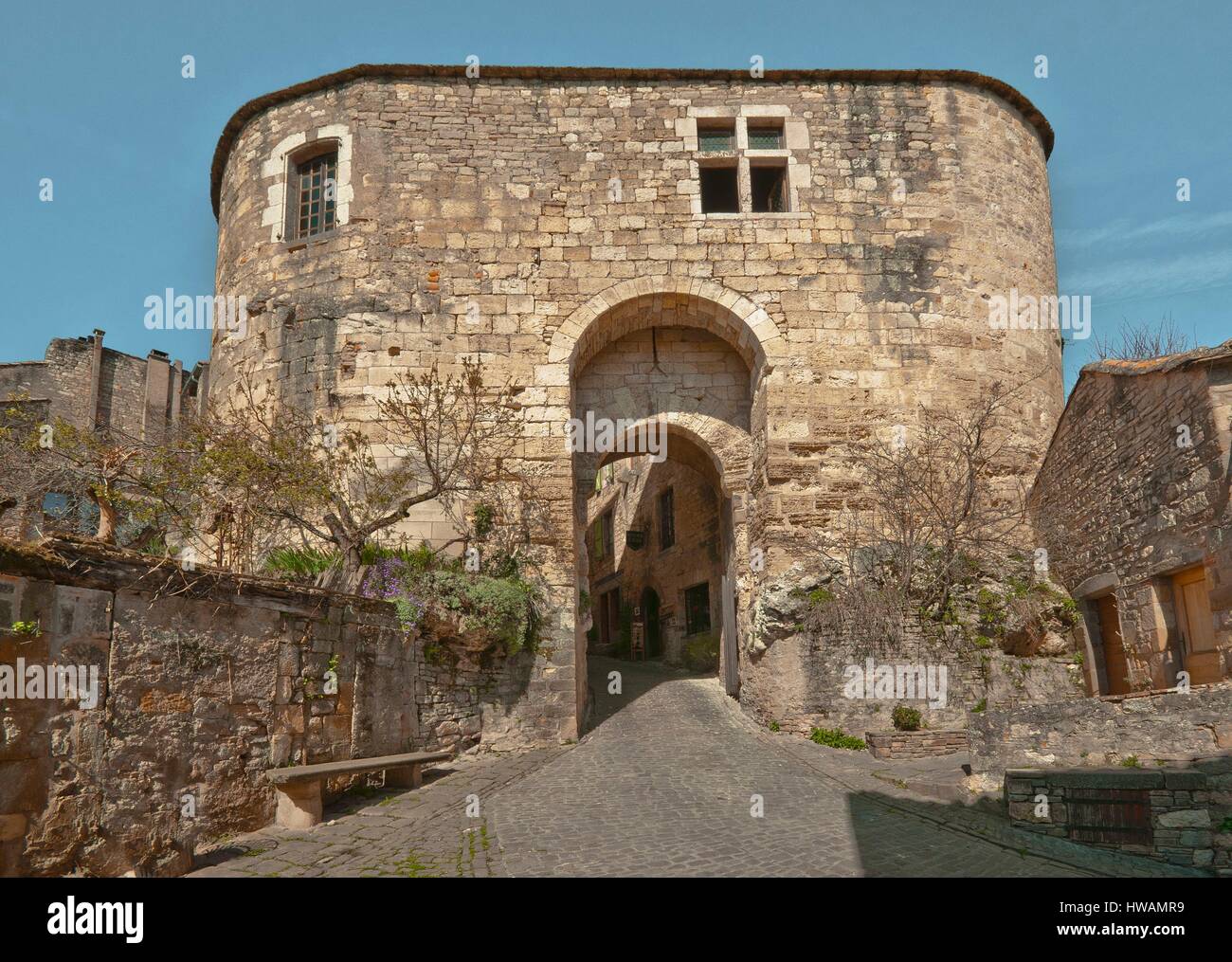 Frankreich, Tarn, Cordes Sur Ciel, befestigten Dorf, Rous Tor oder Tor dreizehnten Jahrhundert gemalt Stockfoto