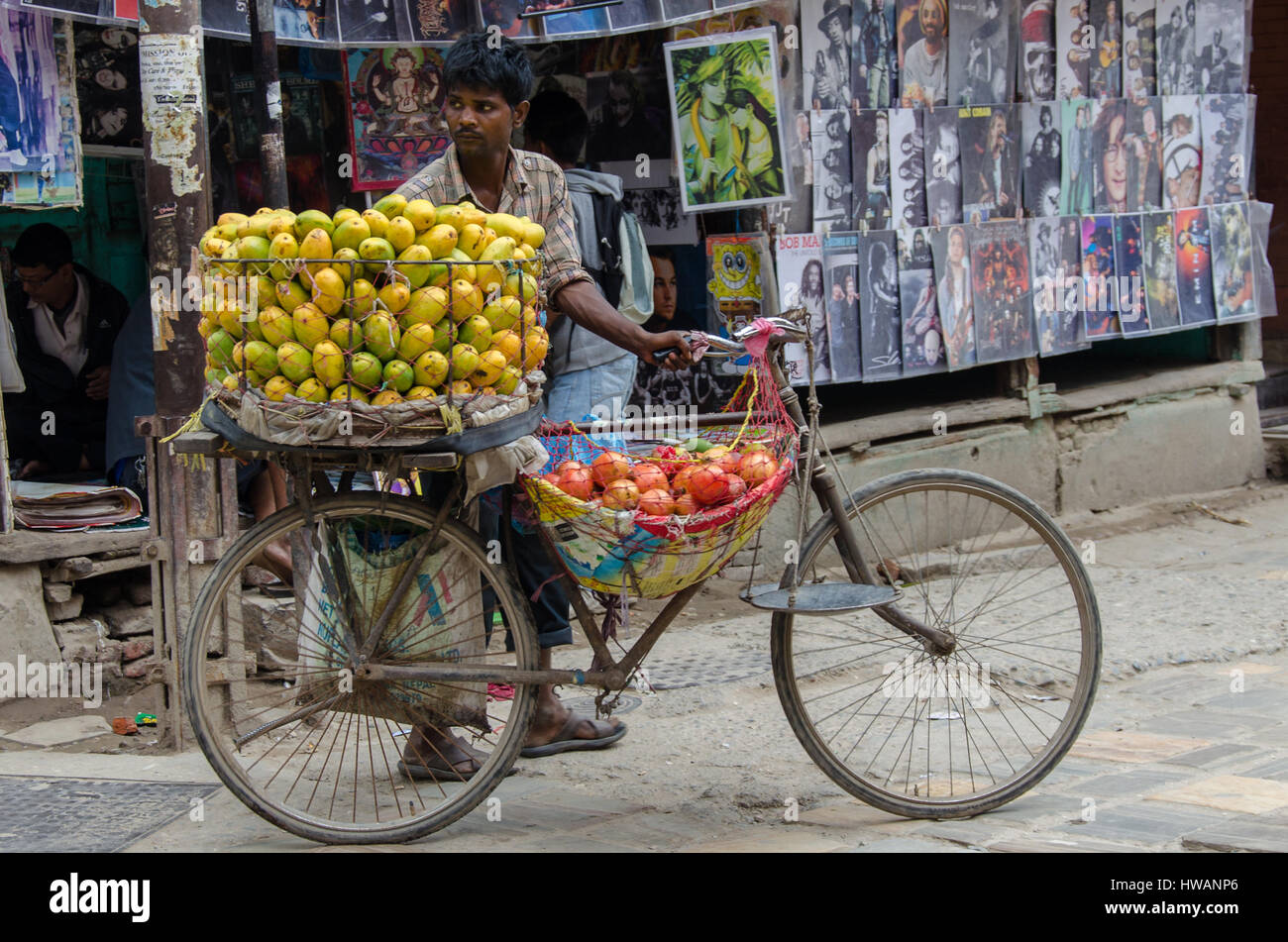 Die Frucht Verkäufer, Kathmandu, Nepal Stockfoto