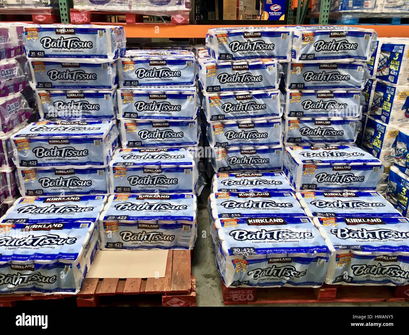 WC-Papier einkaufen Stockfoto