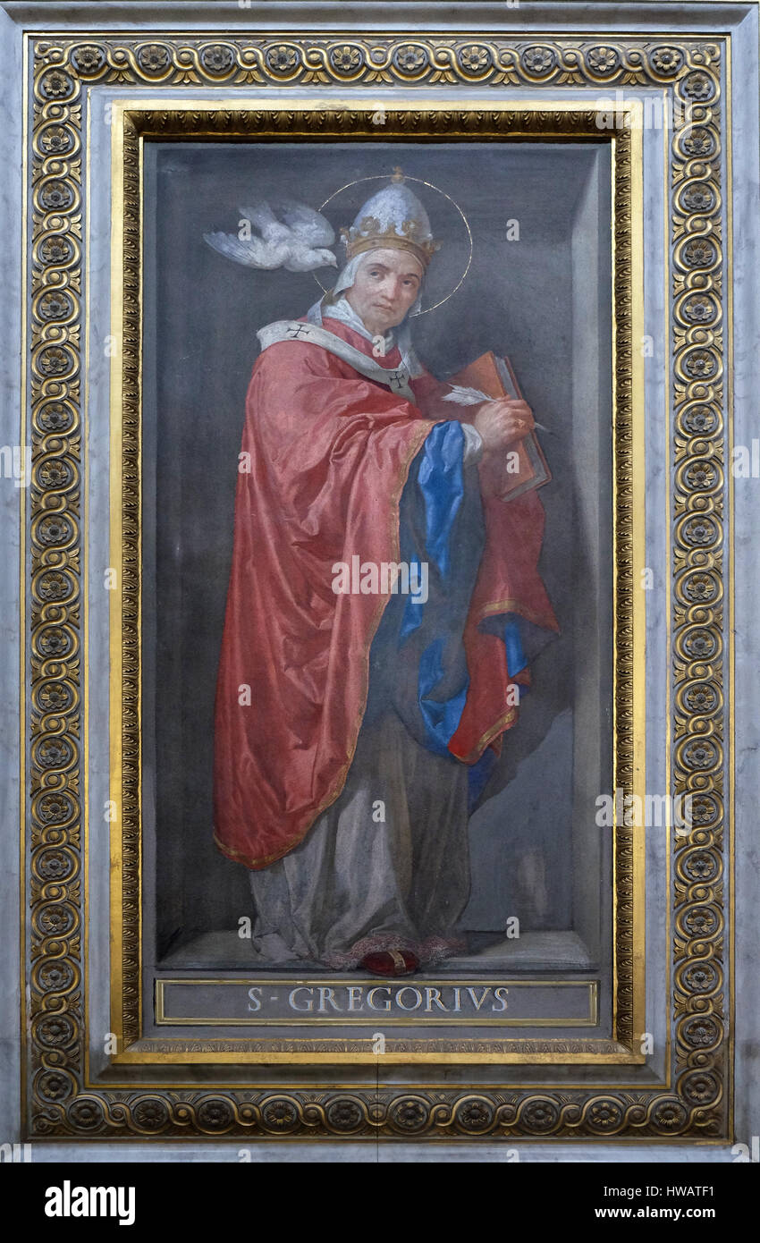 Der heilige Gregor der große Malerei in Santa Maria in Aquiro Kirche in Rom, Italien auf 1. September 2016. Stockfoto