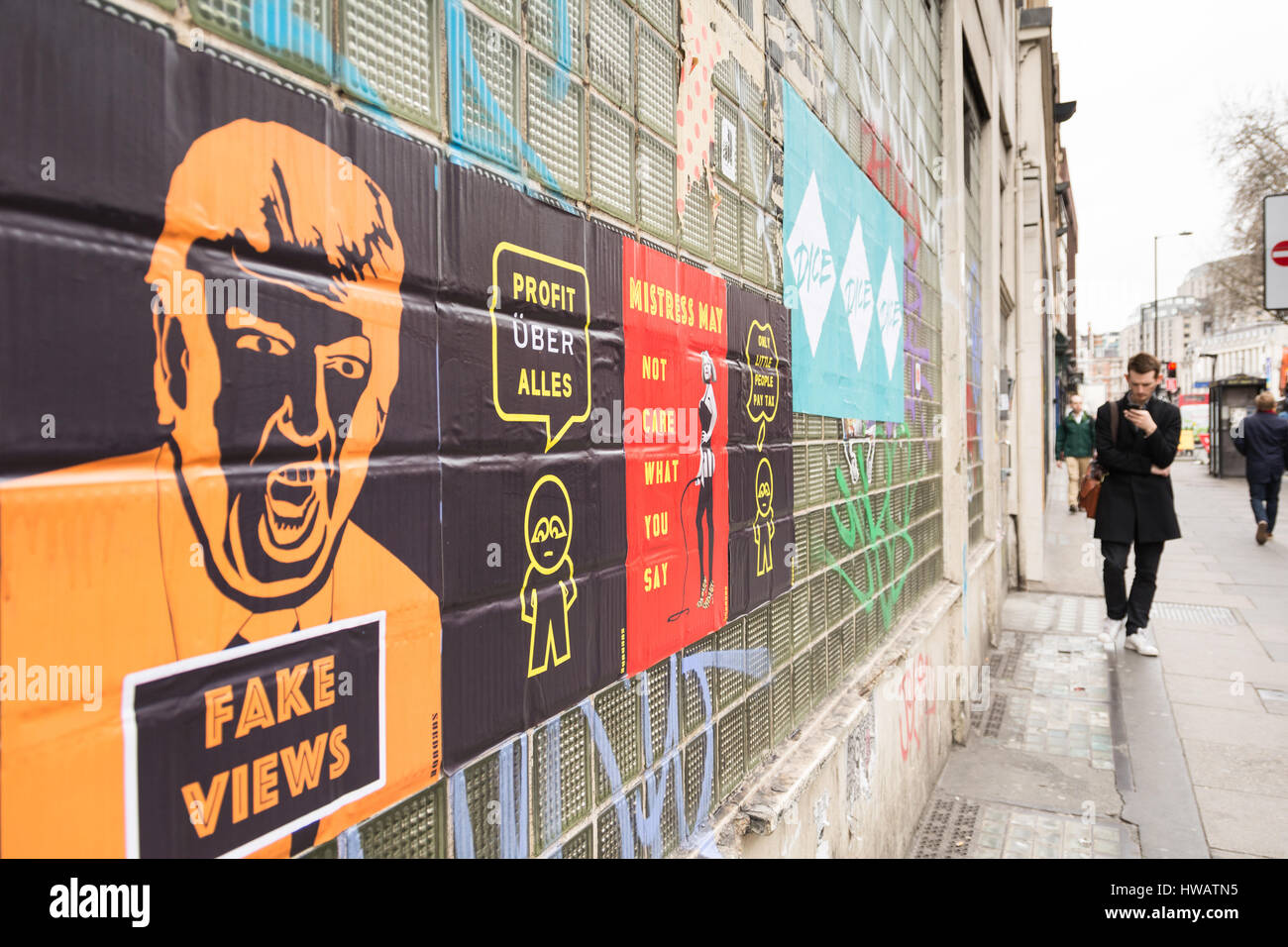 Fake News, Bad Hombre, Donald Trump Pastenups von Subdude in London, England, Großbritannien Stockfoto