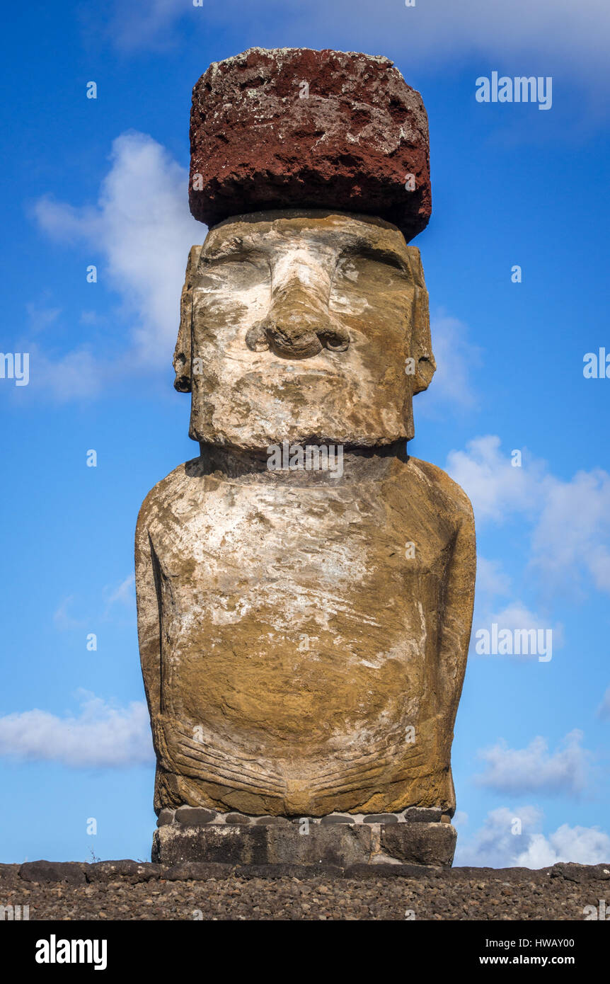 Moai-Statue, Ahu Tongariki, Osterinsel, Chile Stockfoto