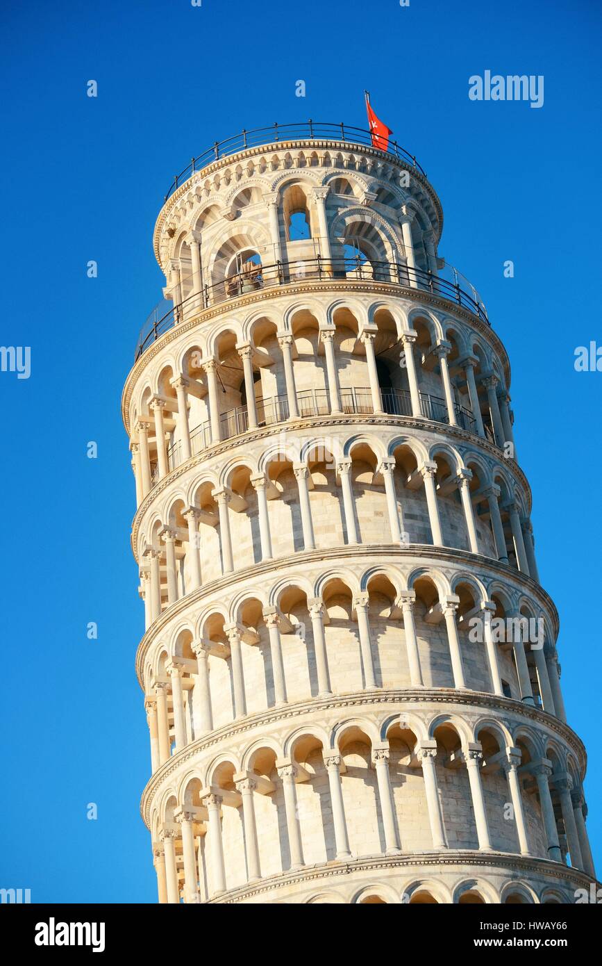 Schiefen Turm in Pisa, Italien als das weltweit bekannte Wahrzeichen. Stockfoto