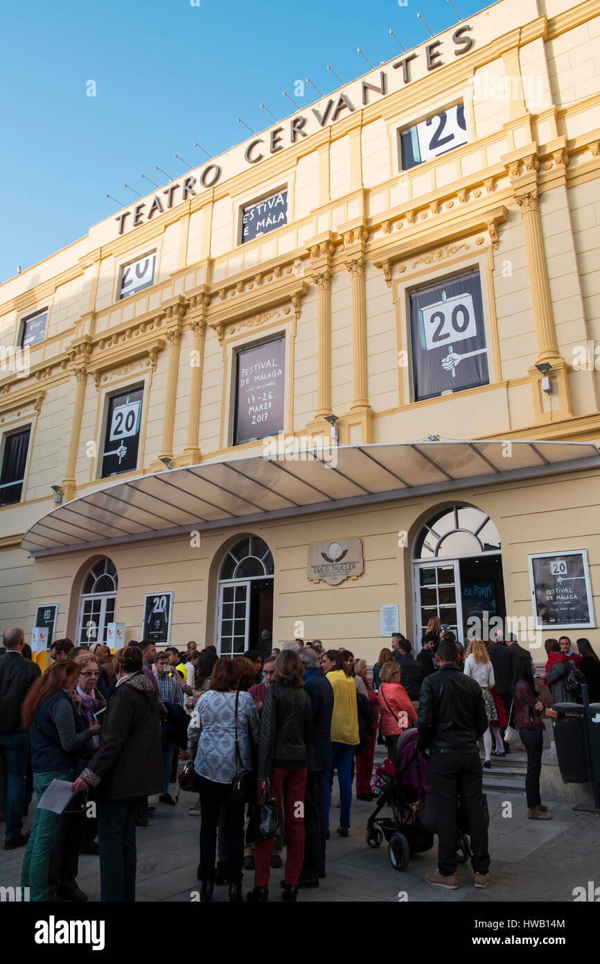 Teatro Cervantes. 20. Ausgabe der Málaga-Filmfestival. Stockfoto