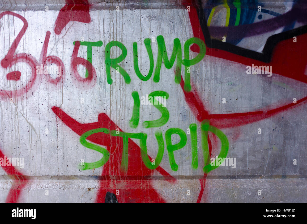 Anti-Graffiti Trump Stockfoto