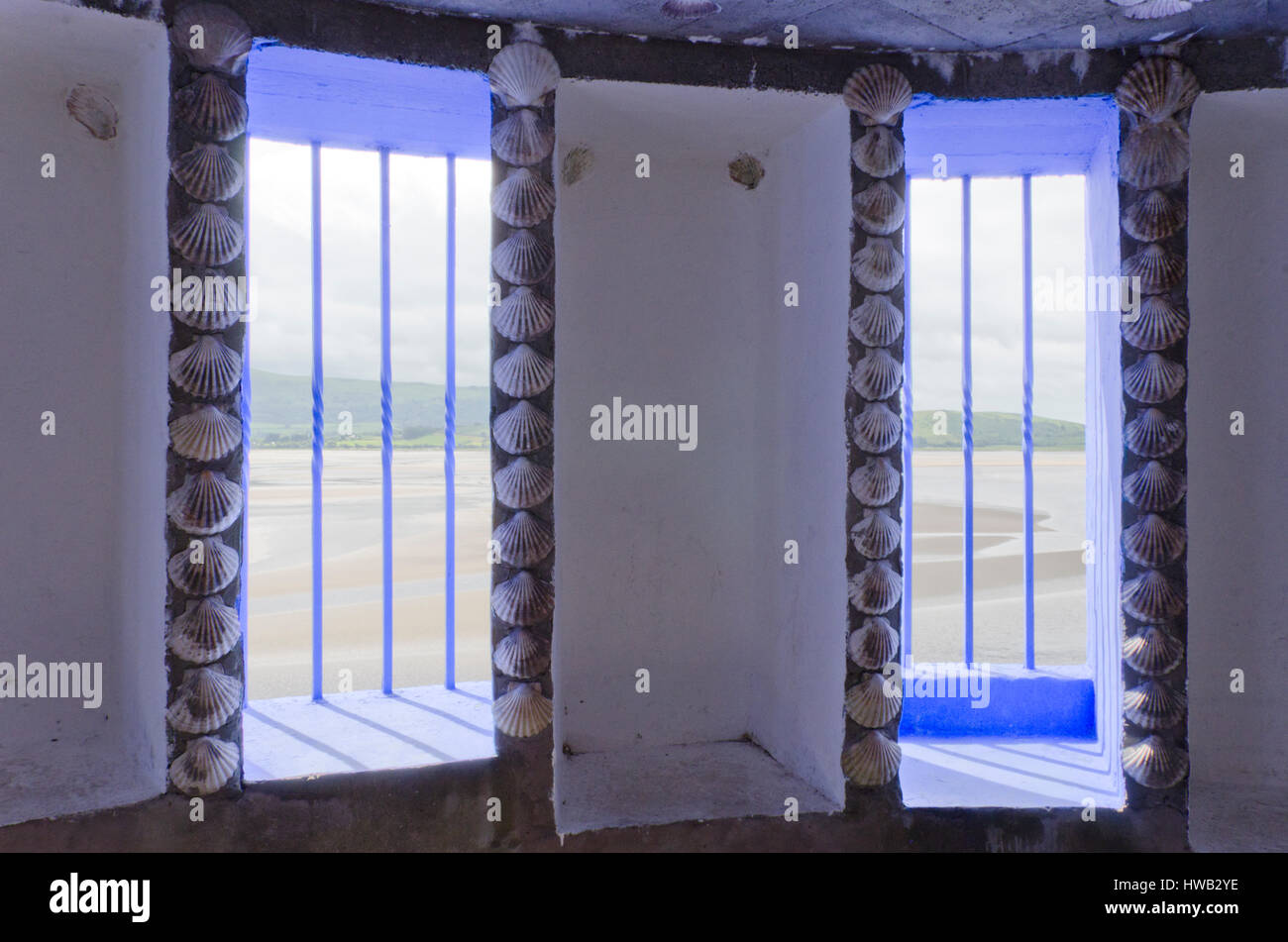 Blaues Zimmer, Portmeirion, Gwynedd, Nordwales, Vereinigtes Königreich Stockfoto