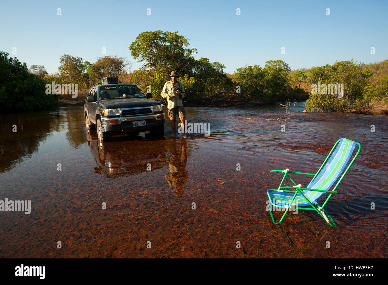 In der brasilianischen Wildnis Abenteuer, halten Sie für eine Rast im Fluss Sono, Bundesstaat Tocantins, Brasilien Stockfoto