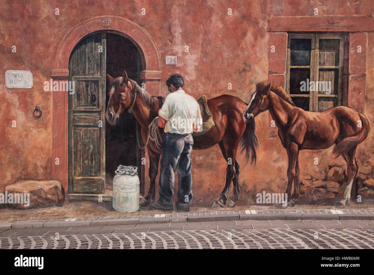 Italien, Sardinien, westlichen Sardinien, Tinnura, Tinnura Haus Wandbild Stockfoto