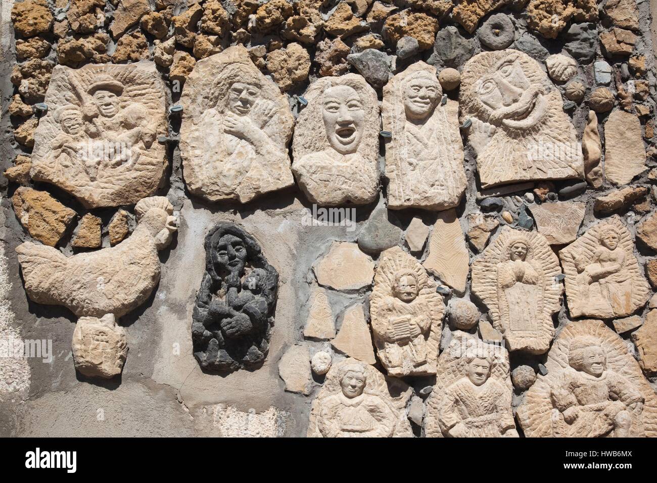 Italien, Sardinien, La Marmilla Region, Las Plassas, Haus vorne detail Stockfoto