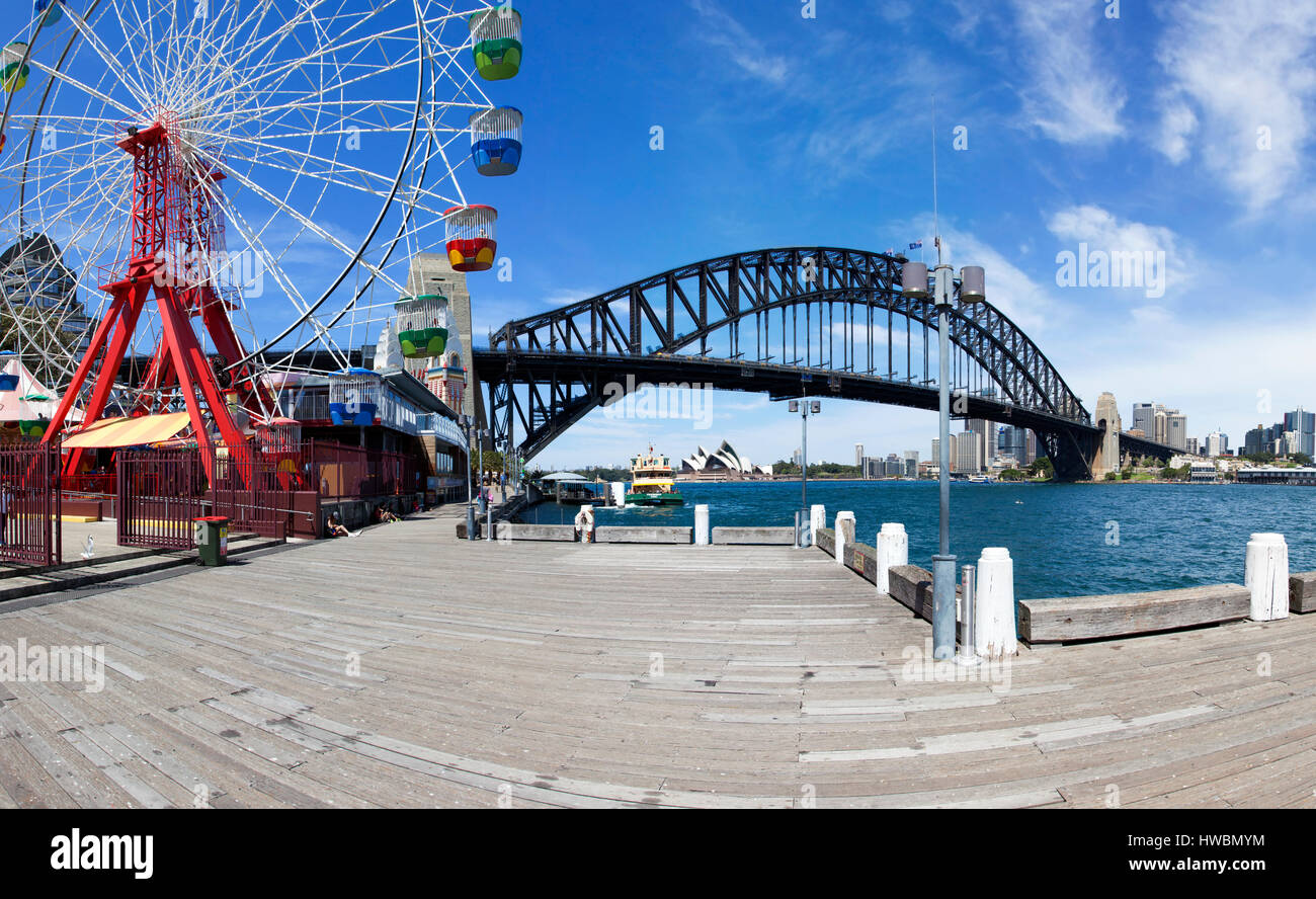 Luna Park und die Harbour Bridge, Sydney, Australien Stockfoto