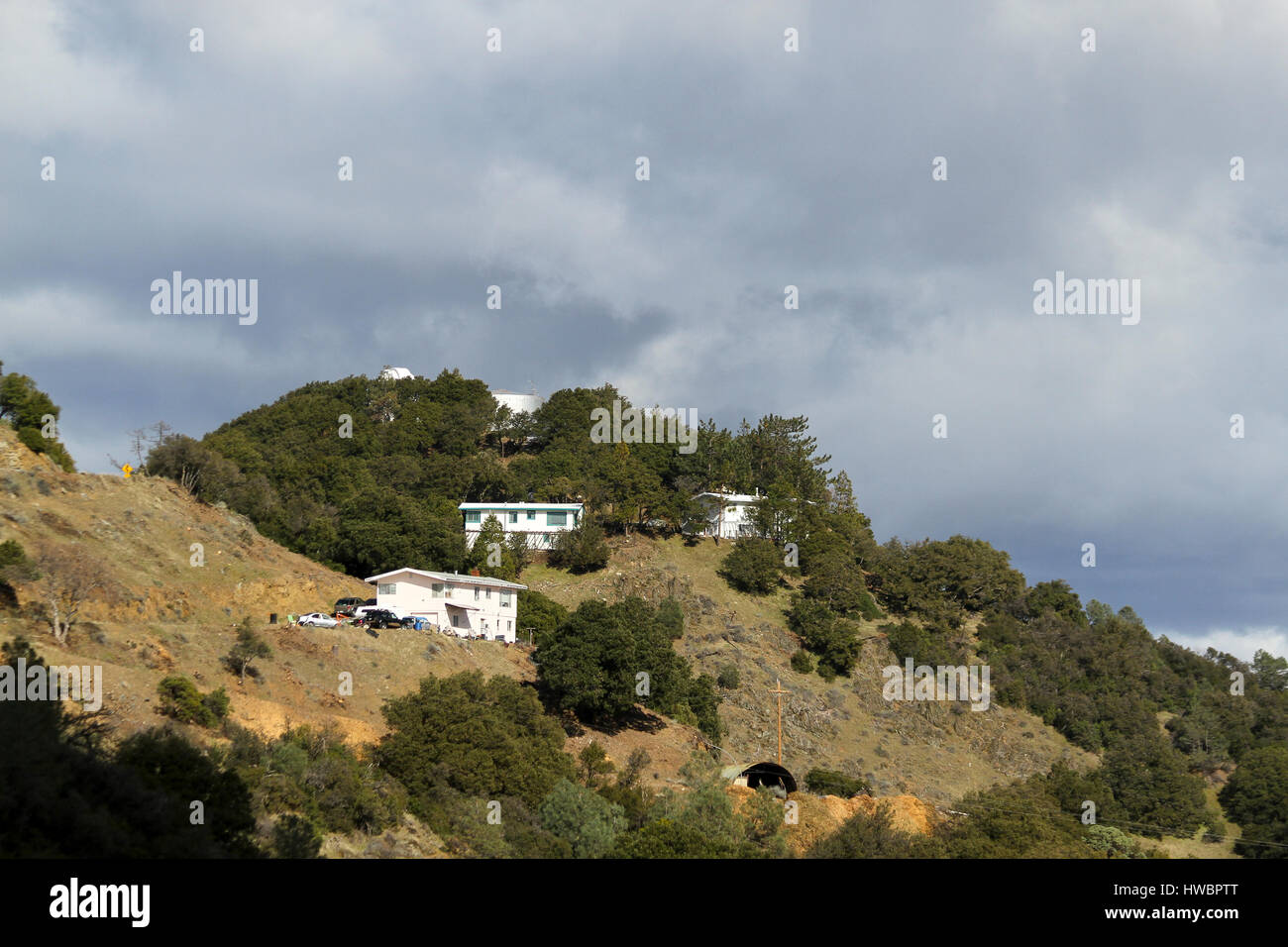 Häuser bewohnt von Forschern, die Arbeiten am Lick-Observatorium, Mt Hamilton, Santa Clara County, Kalifornien, USA Stockfoto