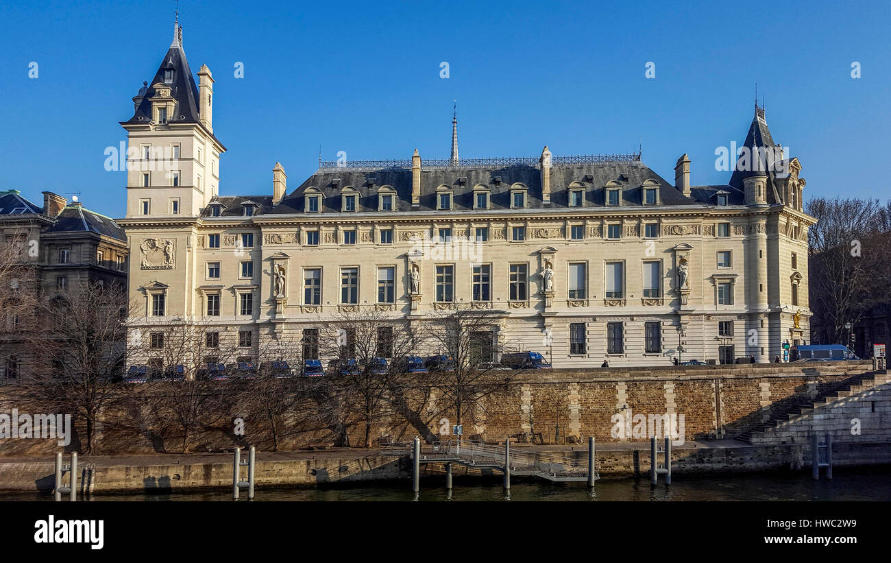 Le quai des Orfevres. Alte Polizeizentrale. Paris. Frankreich Stockfoto