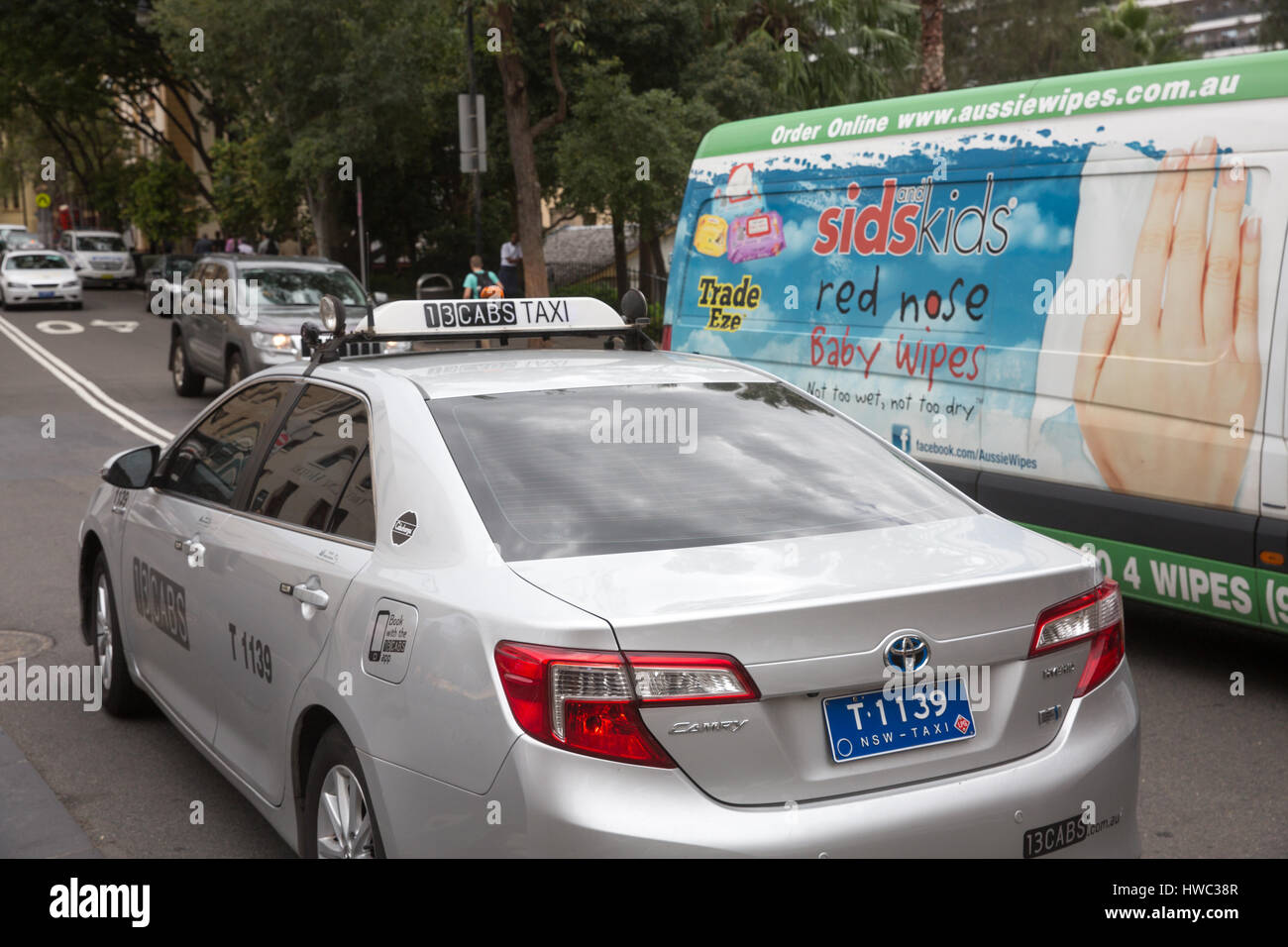 Lizenziertes Taxi im Zentrum von Sydney, New-South.Wales, Australien Stockfoto