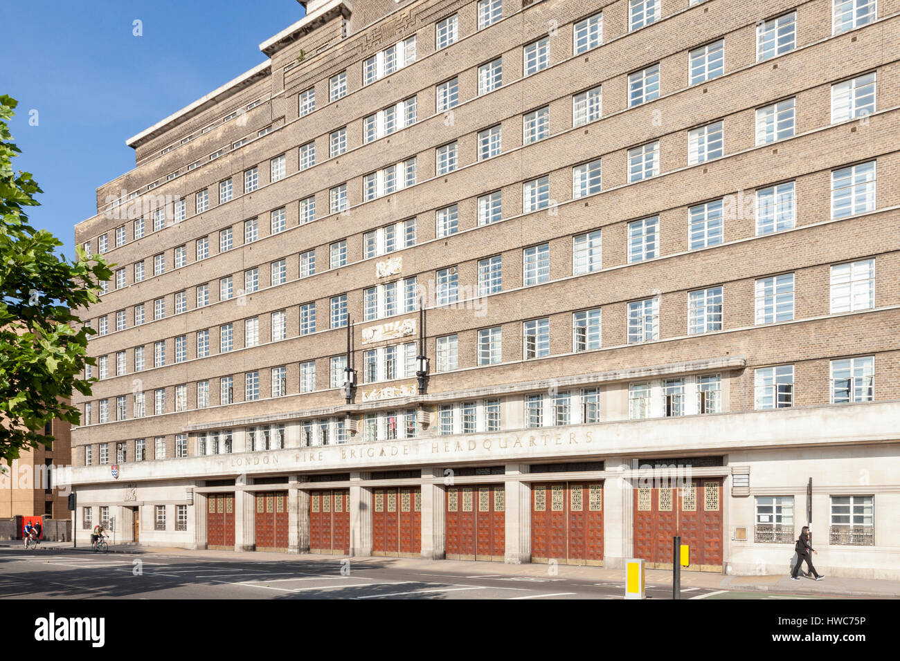 Zentrale in London Feuerwehr, Albert Embankment, London, England, UK Stockfoto