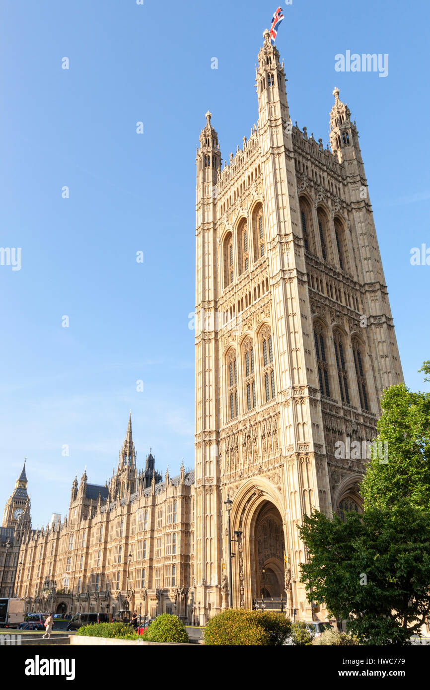 Victoria Tower, Parlament, Palast von Westminster, London, England, Großbritannien Stockfoto