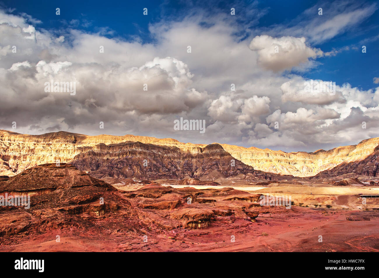 Die roten Sand Felsen im Timna Park, Negev-Wüste, Israel Stockfoto