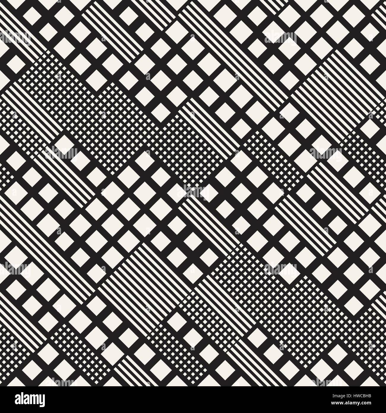 Endlosen abstrakten Hintergrund mit zufälliger Größe Quadrate. Vector Seamless Pattern. Stock Vektor