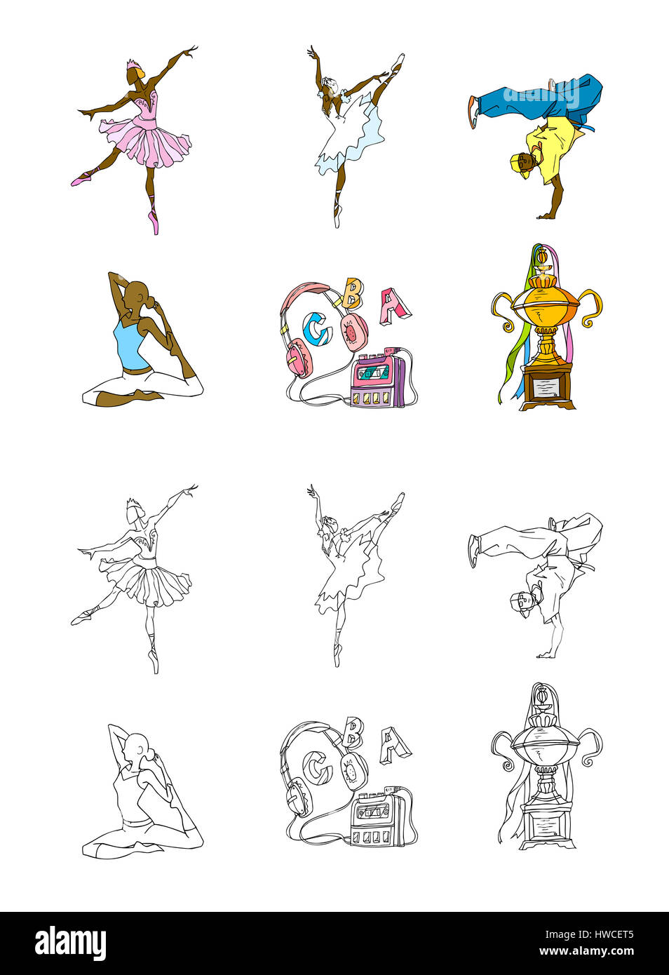 Agilität, Alphabet, angehoben, Anordnung, Haltung, Balance, Ballett, bizarr, Breakdance, Kappe, legere Kleidung, heiter, Klassisch, Sammlung, Farbbild, Konzentration, Konzepte, Kontemplation, Kreativität, Tänzer, Tanzen, Hingabe, Darstellung, Display, Kleid, Genuss, Sport, Mode, Weiblichkeit, Flexibilität, Fokus, Vorderansicht, Gnade, Gymnastik, Glück, Kopfhörer, hip hop, Humor, Ideen, Illustration und Malerei, Illustration, in Stockfoto
