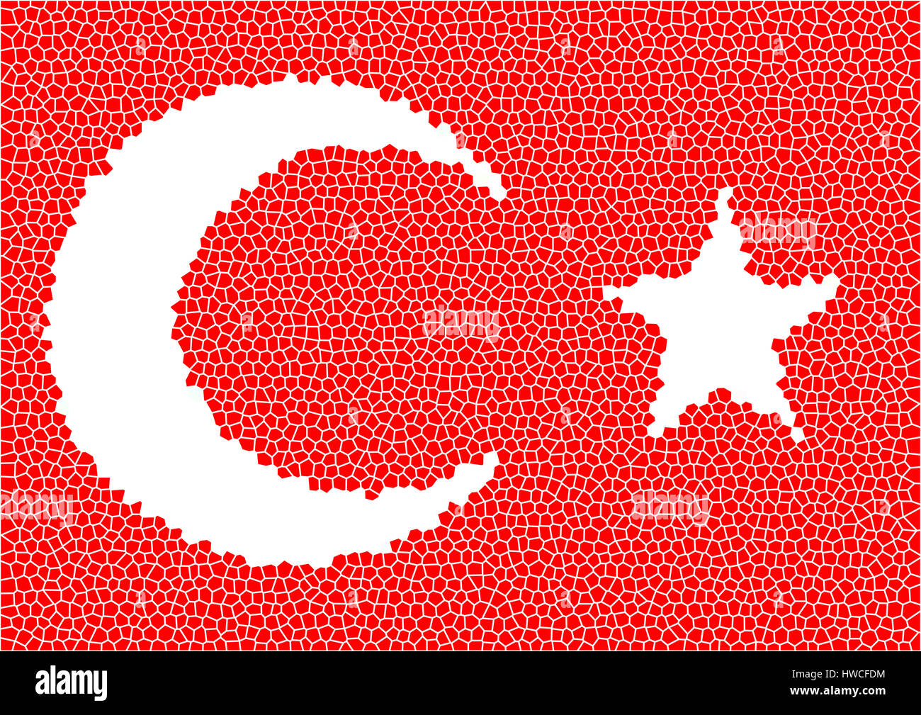 Türkische Flagge als ein Mosaik Stockfoto