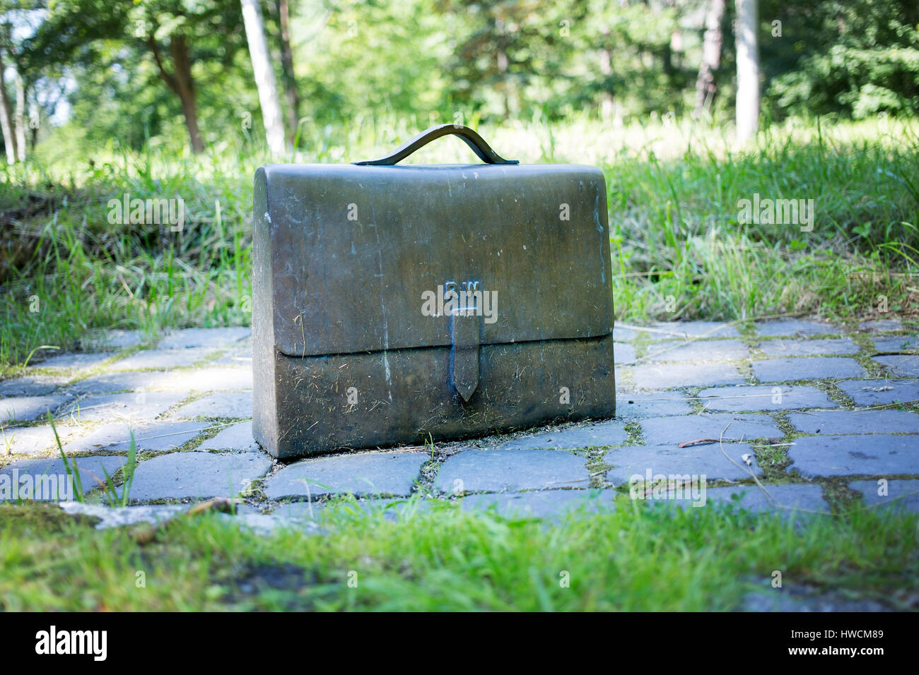 Skulptur von Raoul Wallenberg Koffer Stockfoto