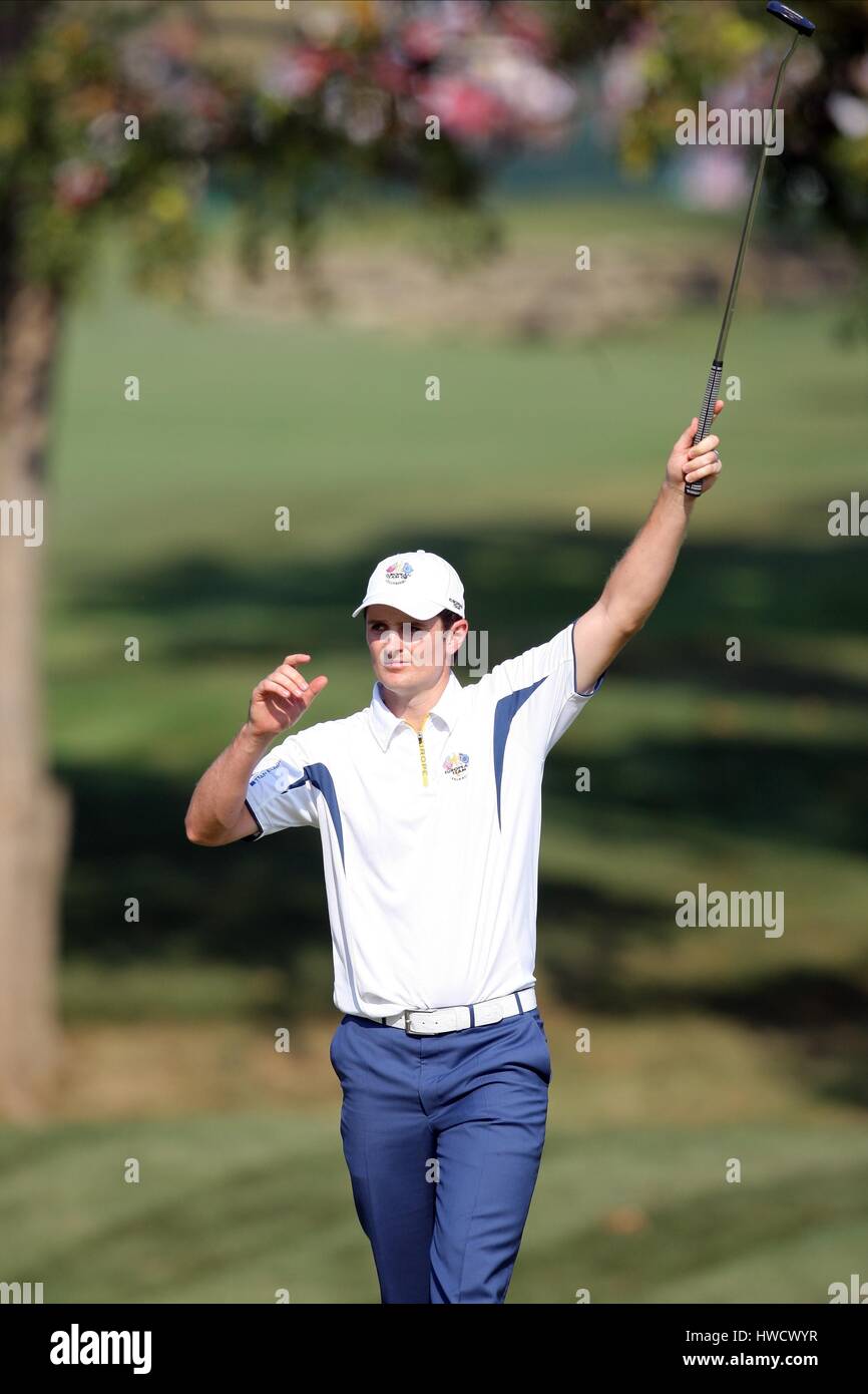 JUSTIN ROSE gewinnt am 16. 37. RYDER CUP VALHALLA LOUISVILLE KENTUCKY USA 21. September 2008 Stockfoto