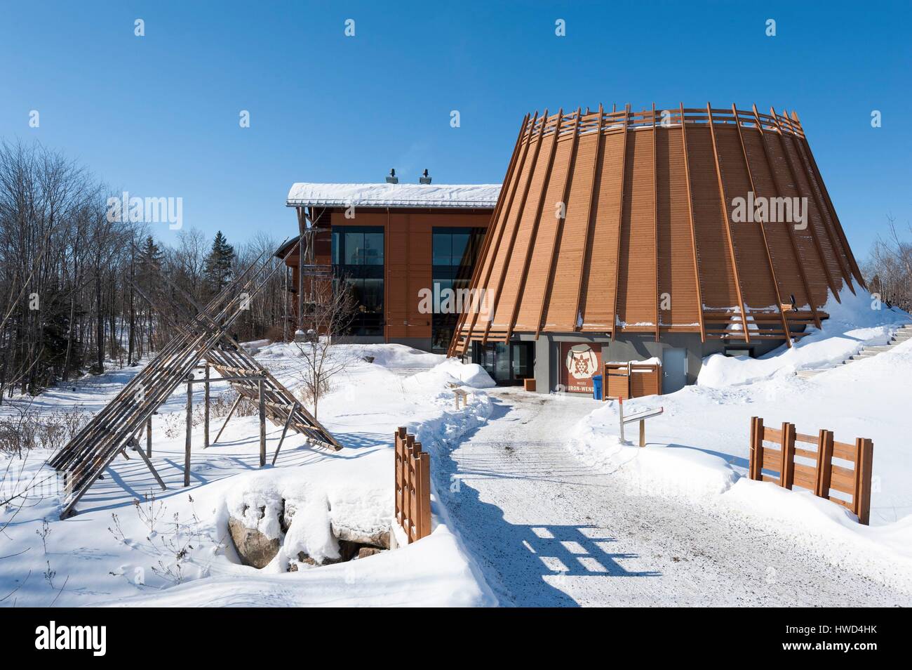 Kanada, Québec, Québec, Wendake Indian Reserve Huron-Wendat, Hôtel-Musée Premieren Nationen Stockfoto