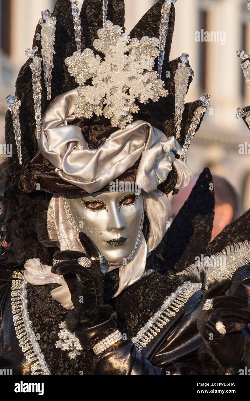 Italien, Veneto, Venedig, aufgeführt als Weltkulturerbe der UNESCO, Karneval, traditionellen italienischen Festival stammt aus dem Mittelalter Stockfoto