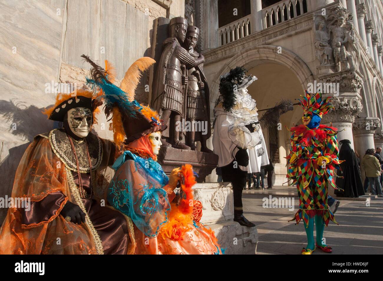 Italien, Veneto, Venedig, aufgeführt als Weltkulturerbe der UNESCO, Karneval, traditionellen italienischen Festival stammt aus dem Mittelalter Stockfoto