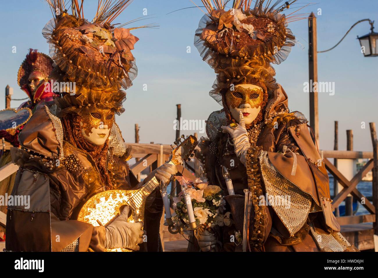 Italien, Veneto, Venedig, aufgeführt als Weltkulturerbe der UNESCO, Karneval, traditionellen italienischen Festival stammt aus dem Mittelalter Stockfoto