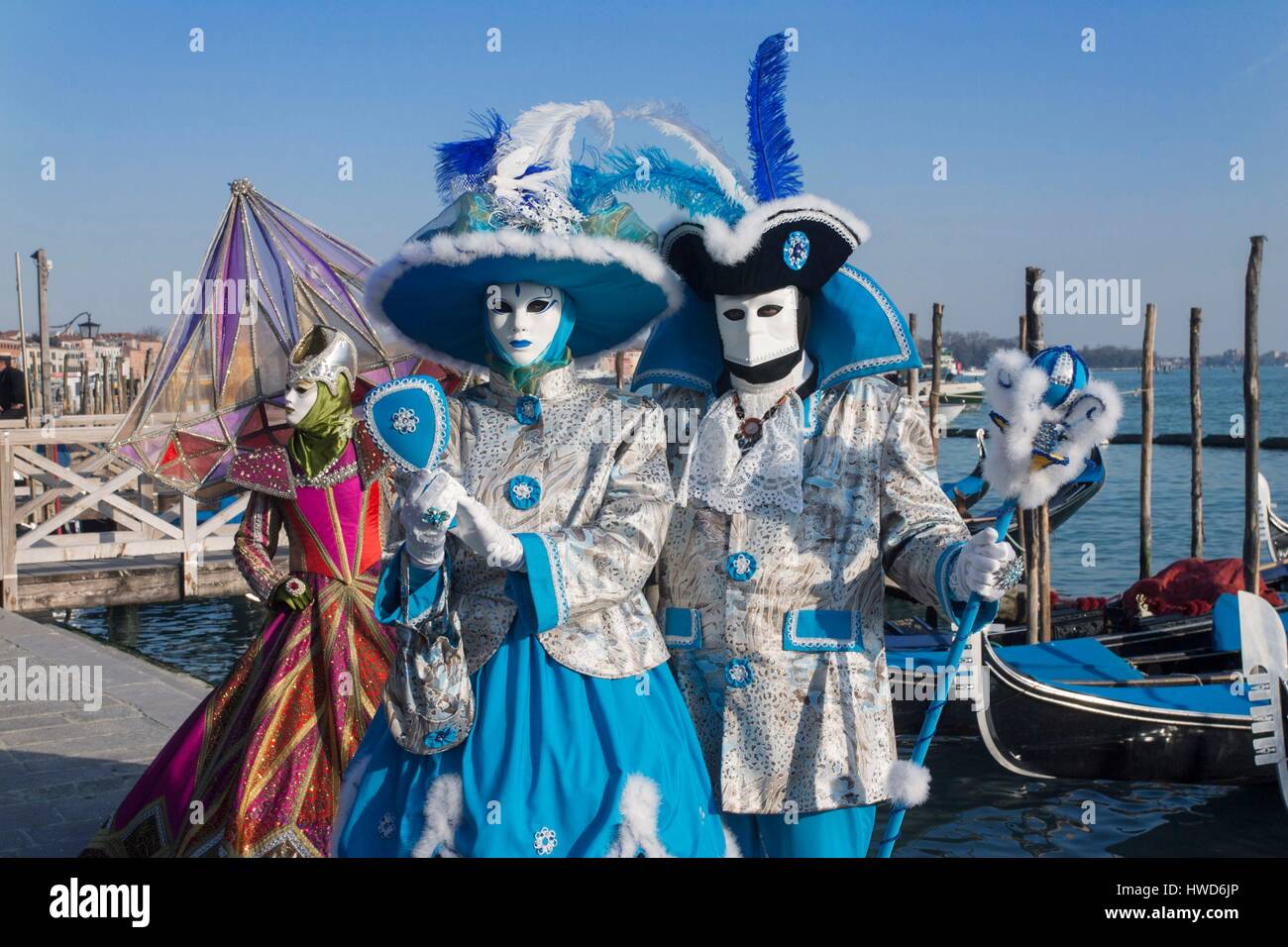 Italien, Veneto, Venedig, aufgeführt als Weltkulturerbe der UNESCO, Karneval, traditionellen italienischen Festival stammt aus dem Mittelalter Stockfoto