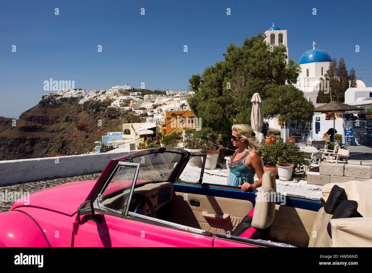 Griechenland, Kykladen, Santorini, Fira Stockfoto