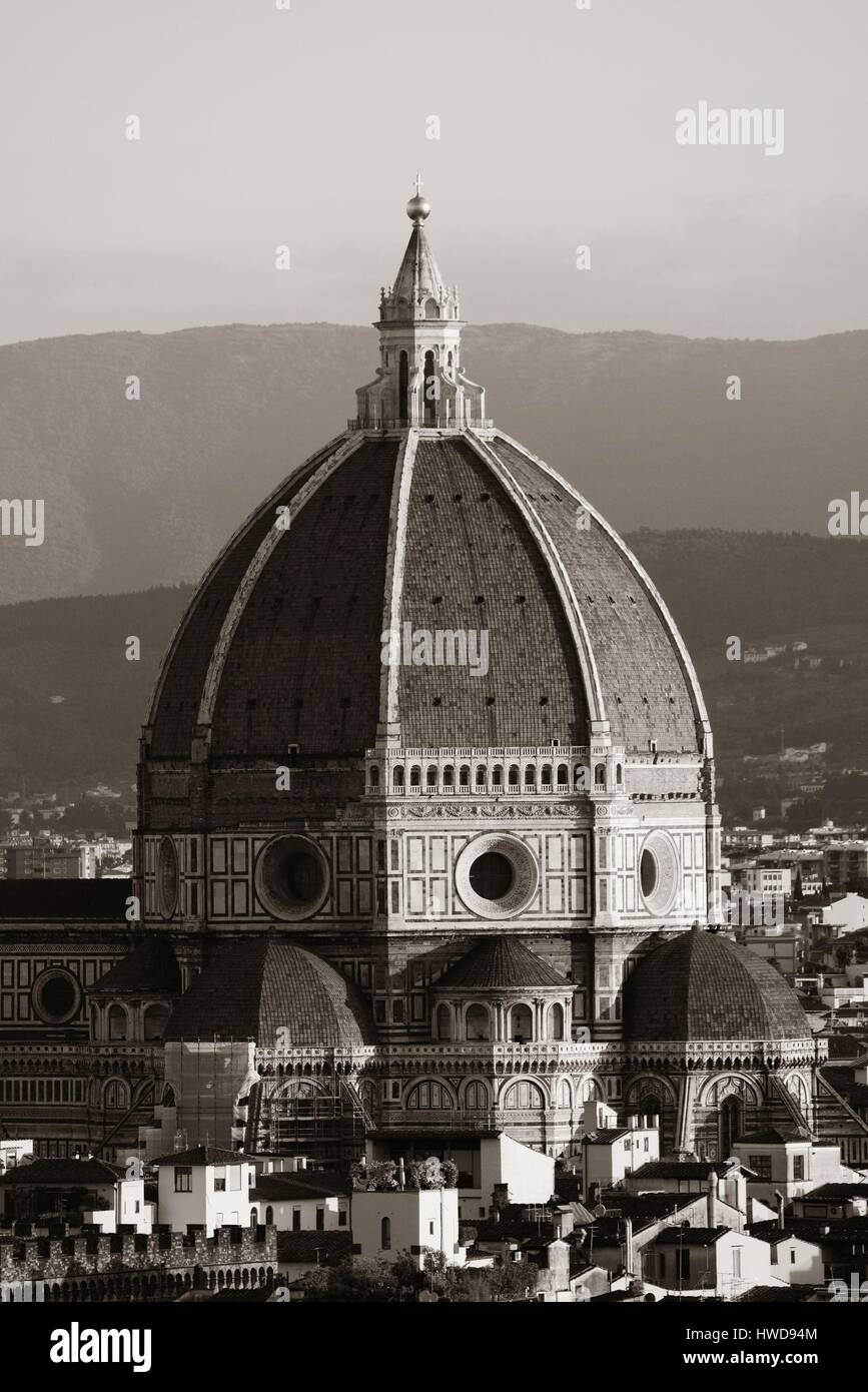 Dom Santa Maria Del Fiore in Florenz Kuppel Detailansicht. Stockfoto