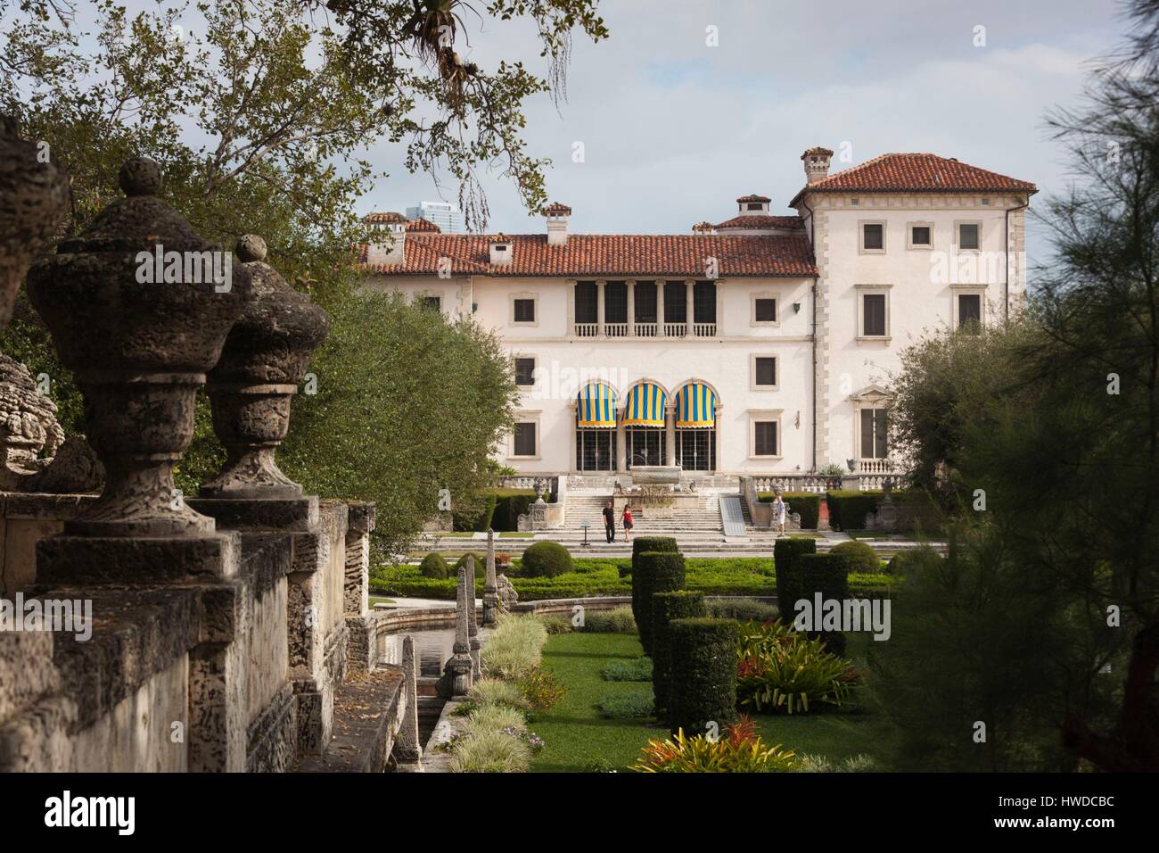 USA, Florida, Miami-Gegend, Coconut Grove, Vizcaya Museum und Gärten, außen Stockfoto