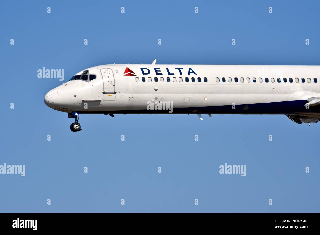 Delta Airlines Passagierflugzeug am BWI Flughafen Stockfoto