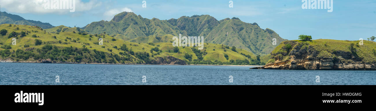 Komodo Island Panorama, Indonesien Stockfoto