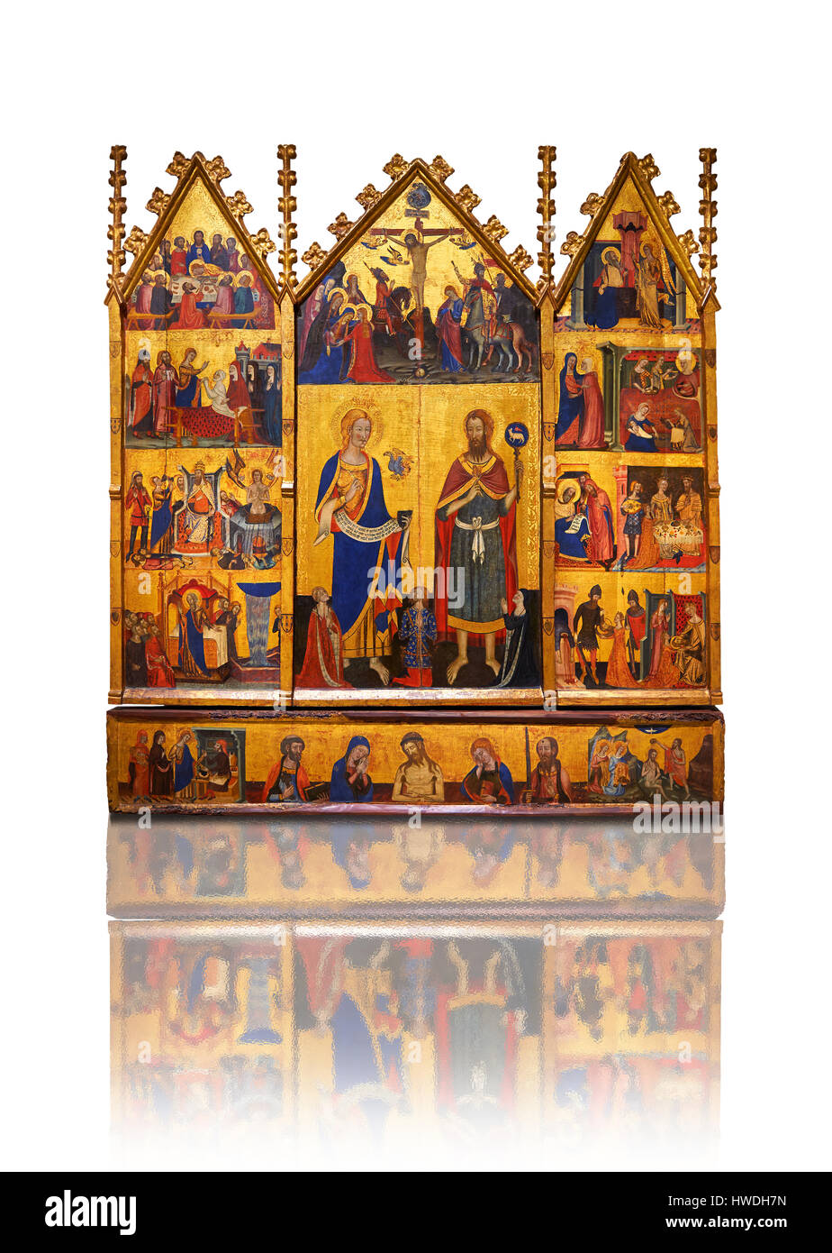 Gothic malte Panel Altarbild des Heiligen Johannes von Master of Santa Coloma de Queralt. Nationales Museum der katalanischen Kunst, Barcelona, Spanien, 004351-CJT Stockfoto