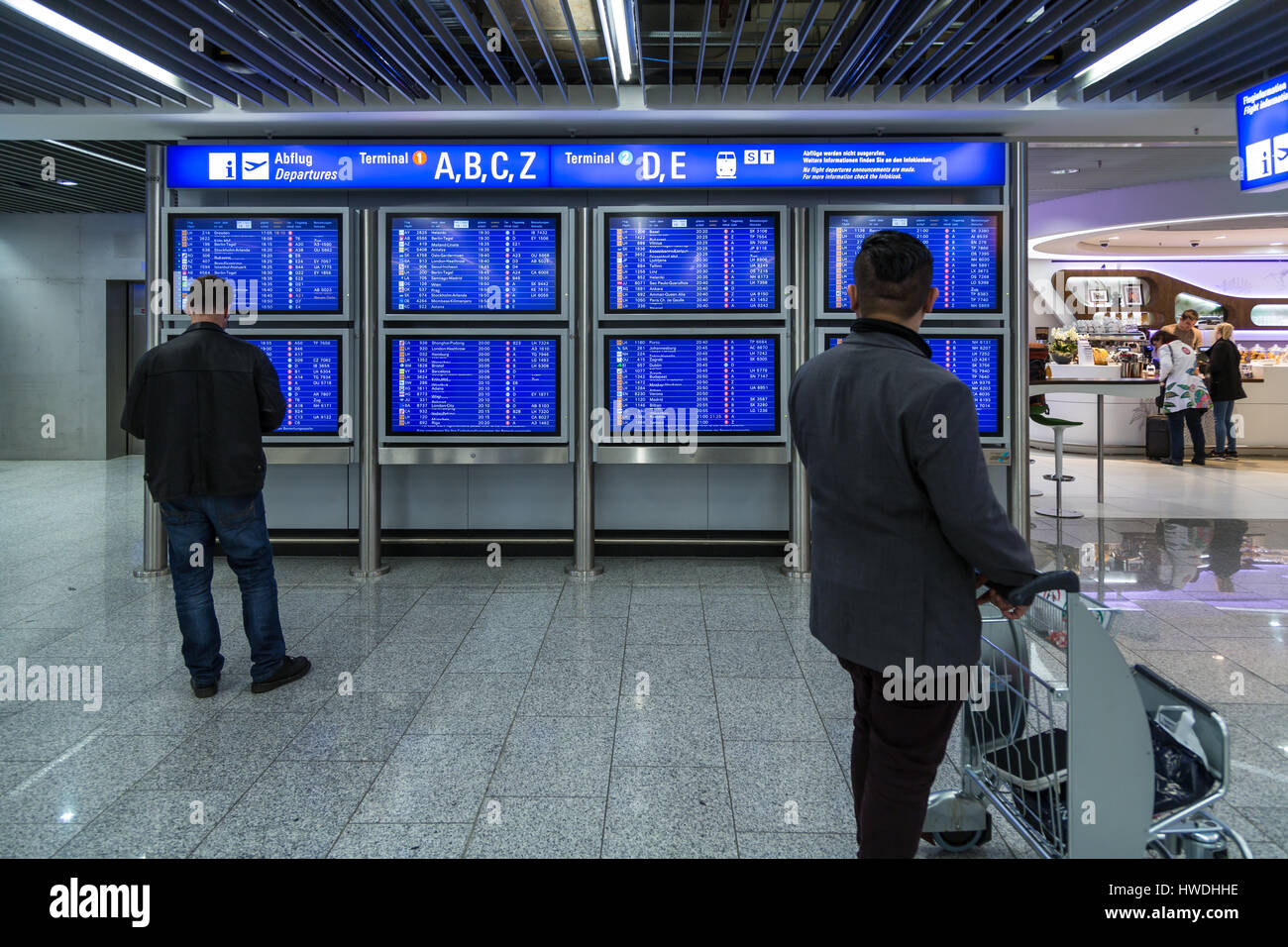 Frankfurt Airport Board Stockfotos Frankfurt Airport Board