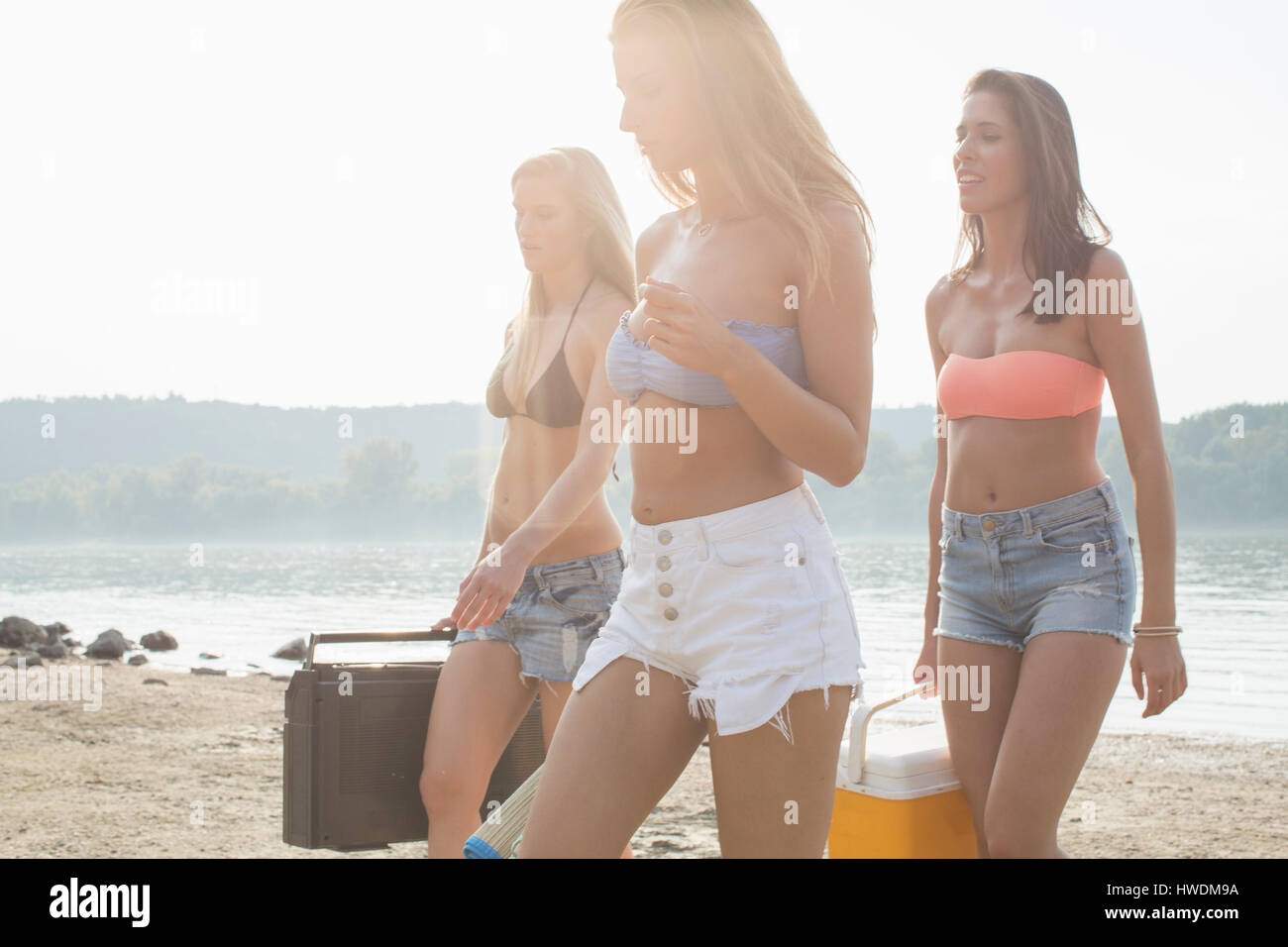 Gruppe von Freunden genießen Beach-party Stockfoto