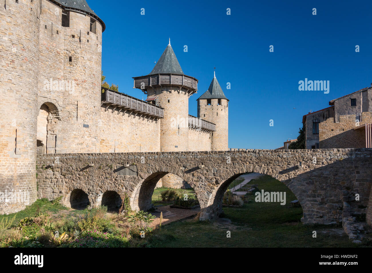 Carcassone Schloss in Frankreich während des Tages Stockfoto