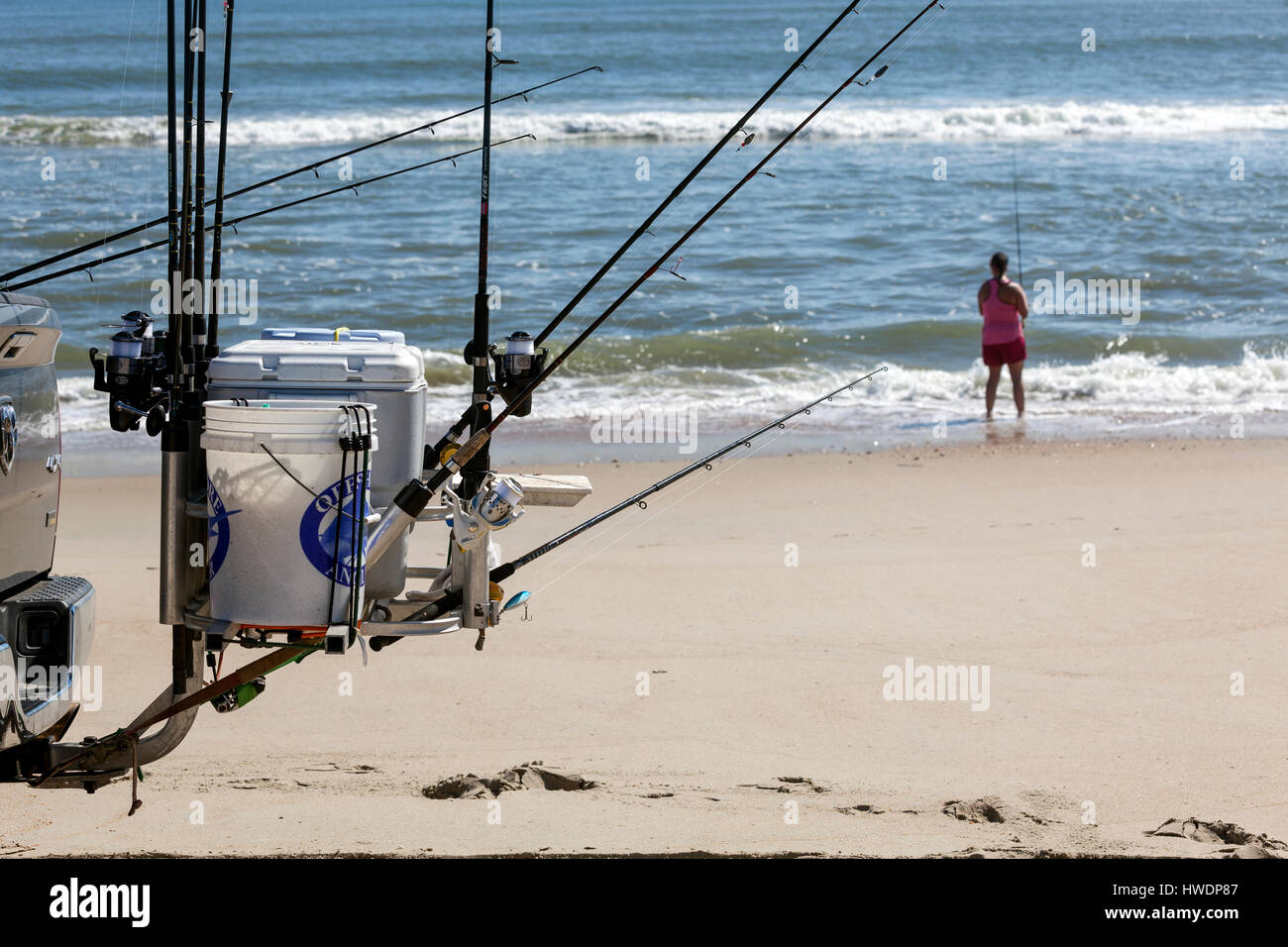 NC00752-00... NORTH CAROLINA - Angeln Atlantik im Cape Hatteras National Seashore. Stockfoto