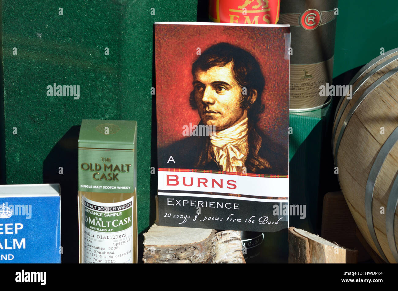 Schaufenster display feiern schottische Kultur. Stockfoto