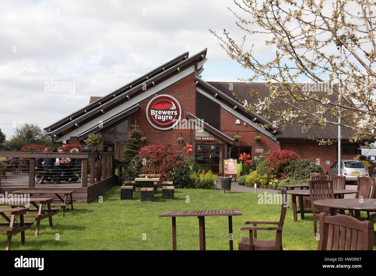 Der Brewers Fayre Pub / Restaurant in der Marina am Ashby Kanal in Hinckley, Leicestershire Stockfoto