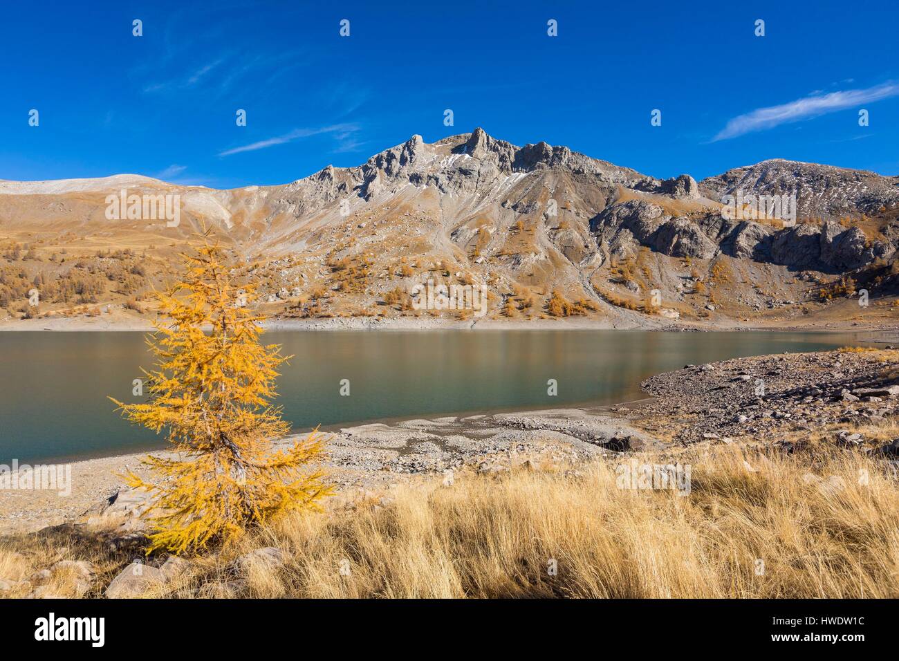 Frankreich, Alpes de Haute Provence, Parc National du Mercantour (Nationalpark Mercantour), Haut-Verdon, Allos See Stockfoto