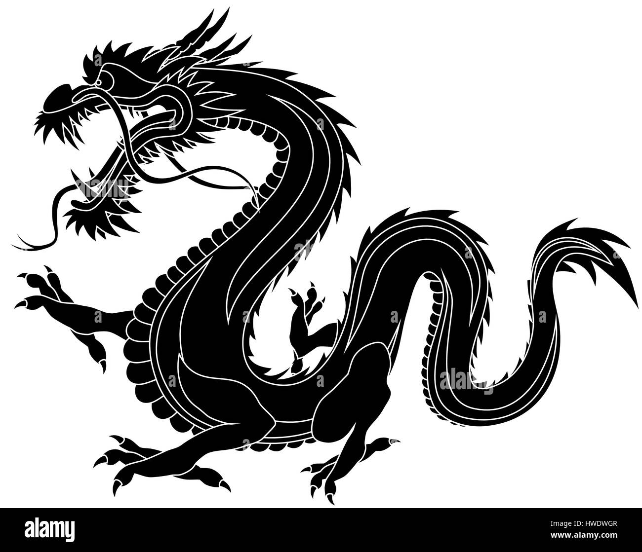 Abstraktes Vektor-Illustration der chinesische Drache Stock Vektor