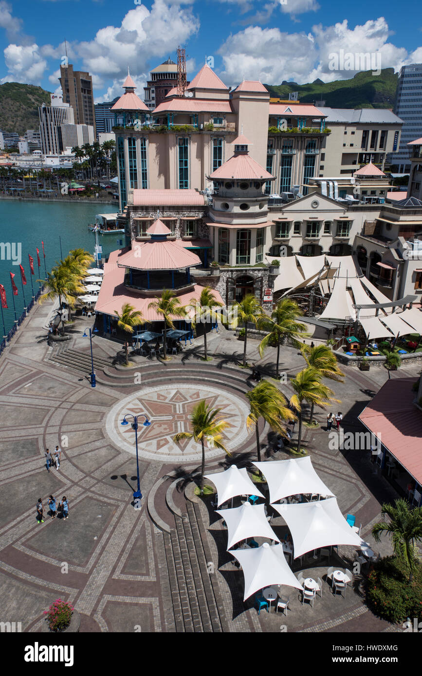 Mauritius, Kapital Stadt von Port Louis. Beliebte Le Caudan Waterfront