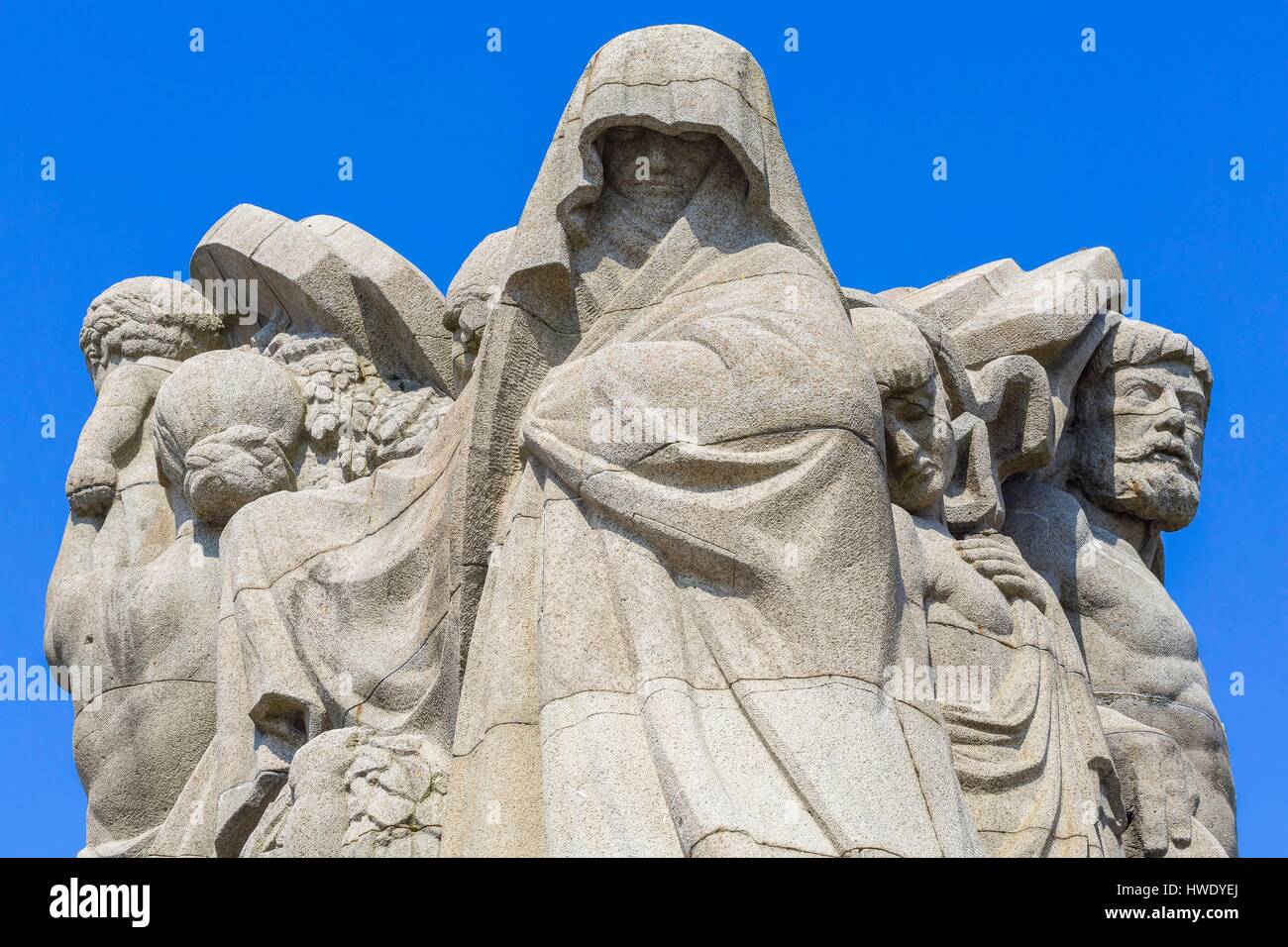 Frankreich, Seine Maritime, Le Havre, Place de General de Gaulle, Denkmal für die Toten und Sieg (1924) von Bildhauer Pierre Marie Poisson Stockfoto