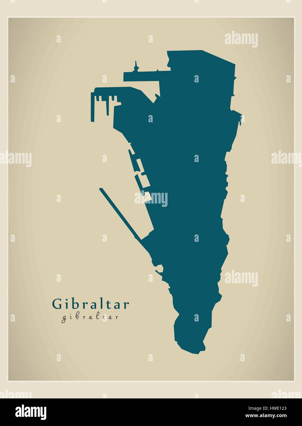 Moderne Karte - Gibraltar GI Stock Vektor