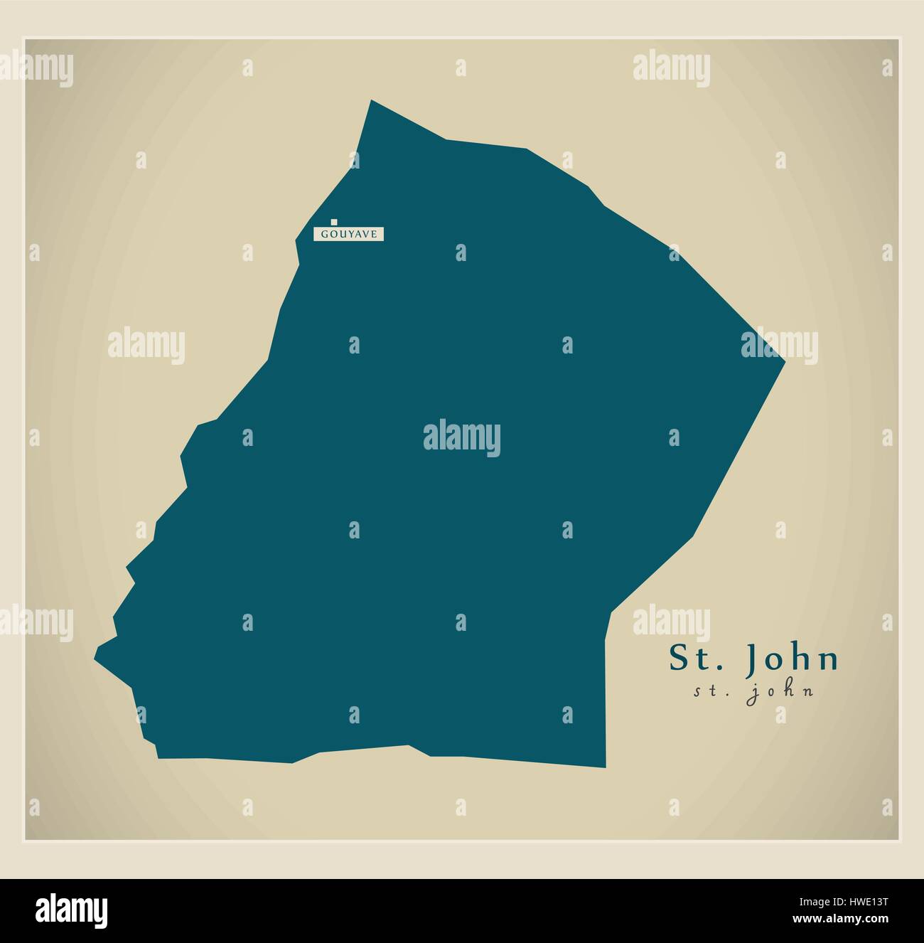 Moderne Karte - St. John GD Stock Vektor