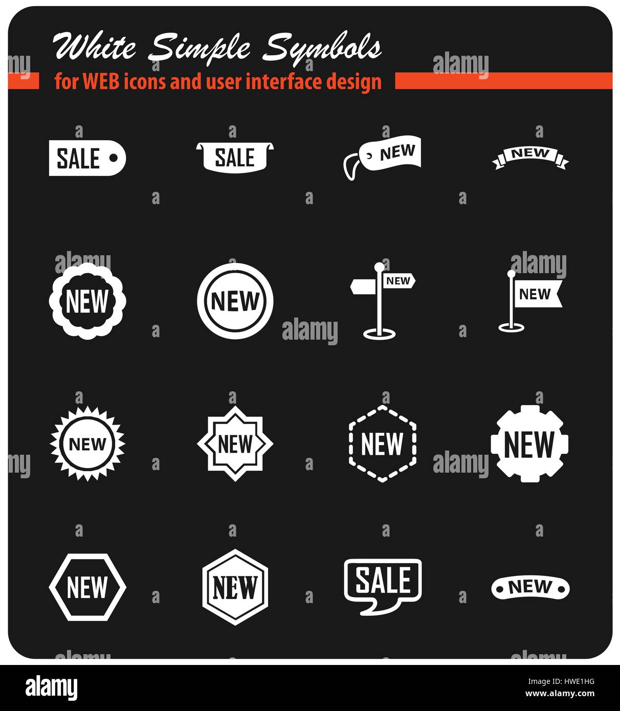 Aufkleber und Etiketten Vektor-Icons für User Interfacedesign Stock Vektor